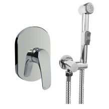 Obrázek k výrobku 21144 - Podomítková baterie s bidetovou sprchou, Eve, Mbox, oválný kryt, chrom