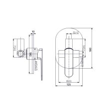 Obrázek k výrobku 21056 - Podomítková baterie s bidetovou sprchou, Mada, Mbox, hranatý kryt, chrom
