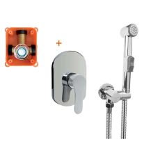 Obrázek k výrobku 21067 - Podomítková baterie s bidetovou sprchou, Zuna, Mbox, oválný kryt, chrom