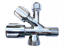 Obrázek k výrobku 17614 - Pračko-rohový ventil 1/2x3/8x3/4"