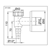 Pračkový sifon předstěnový bílý STY-529  1