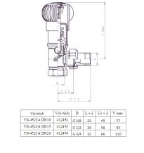 Slovarm VE-4523 radiátorový kohout rohový  1
