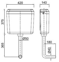 Splachovací nádržka AQUA  1
