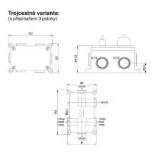 Obrázek k výrobku 21139 - Sprchová podomítková baterie s trojcestným přepínačem, Viana, Mbox