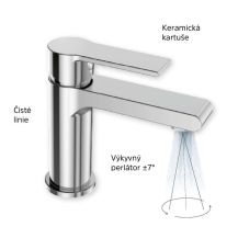 Obrázek k výrobku 21005 - Umyvadlová stojánková baterie, Dita, s clic-clac CH03VS, chrom