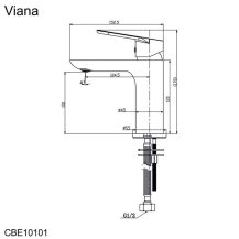 Obrázek k výrobku 21004 - Umyvadlová stojánková baterie, Viana, s clic-clac CH03VS, chrom