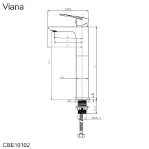 Obrázek k výrobku 21045 - Umyvadlová stojánková baterie vysoká, Viana, bez výpusti, chrom