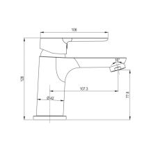 Obrázek k výrobku 21068 - Umyvadlová stojánková baterie vyšší, Zuna, bez výpusti, chrom