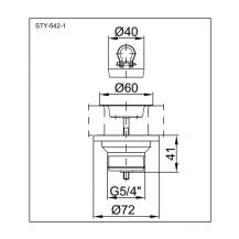 Umyvadlový odtokový ventil STY-542-1  2