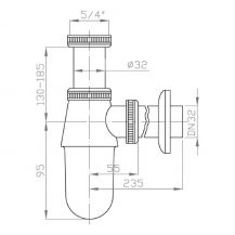 Umyvadlový sifon s převlečnou matkou 5/4" lahvový  1