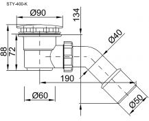 Vaničkový sifon 60mm chrom  2