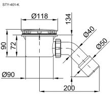 Vaničkový sifon 90mm chrom  3