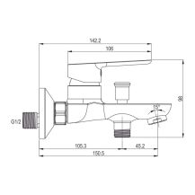 Obrázek k výrobku 21026 - Vanová nástěnná baterie, Zuna, bez příslušenství, chrom