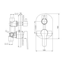 Obrázek k výrobku 21033 - Vanový set Zuna s dvoucestnou podomítkovou bateríí