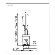 Vypouštěcí ventil jednotlačítko (start/stop)  1