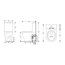 Obrázek k výrobku 21075 - WC kombi vario odpad, kapotované, RIMLESS, 605x380x825mm, keramické, vč. nádržky a sedátka