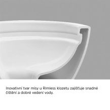 Obrázek k výrobku 20989 - WC závěsné, RIMLESS, 530x355x360, keramické, vč. sedátka CSS113S